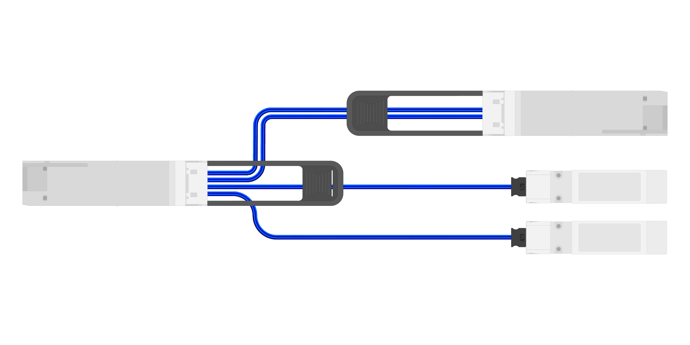 F8C to 4x QSFP